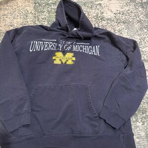 90s University Of Michigan hoodie Seven Apparel  Large Distressed